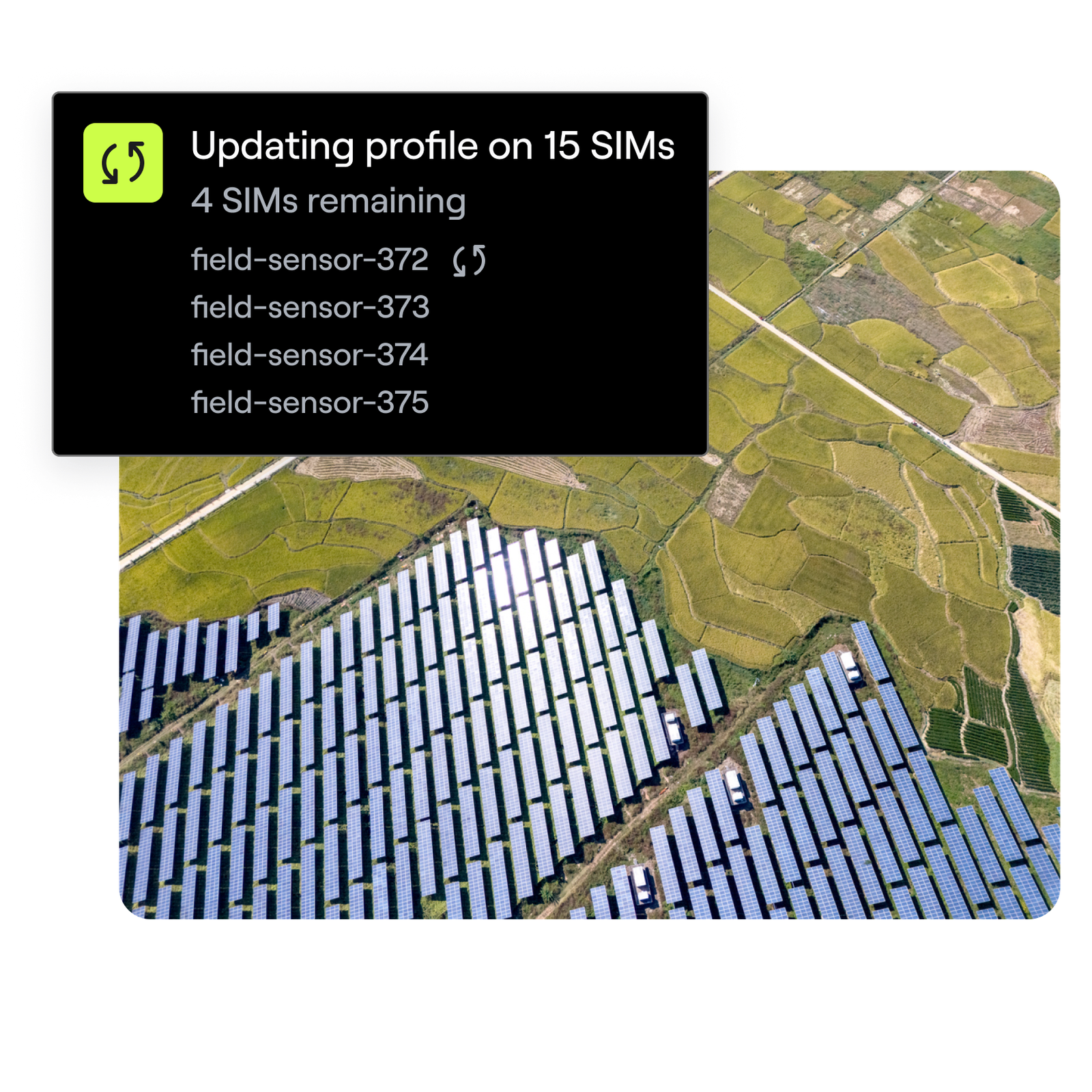 SIM cards in sensors updating over the air