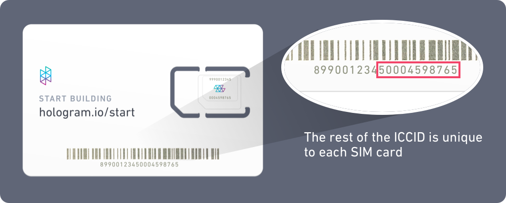 The rest of the ICCID is unique to each SIM card
