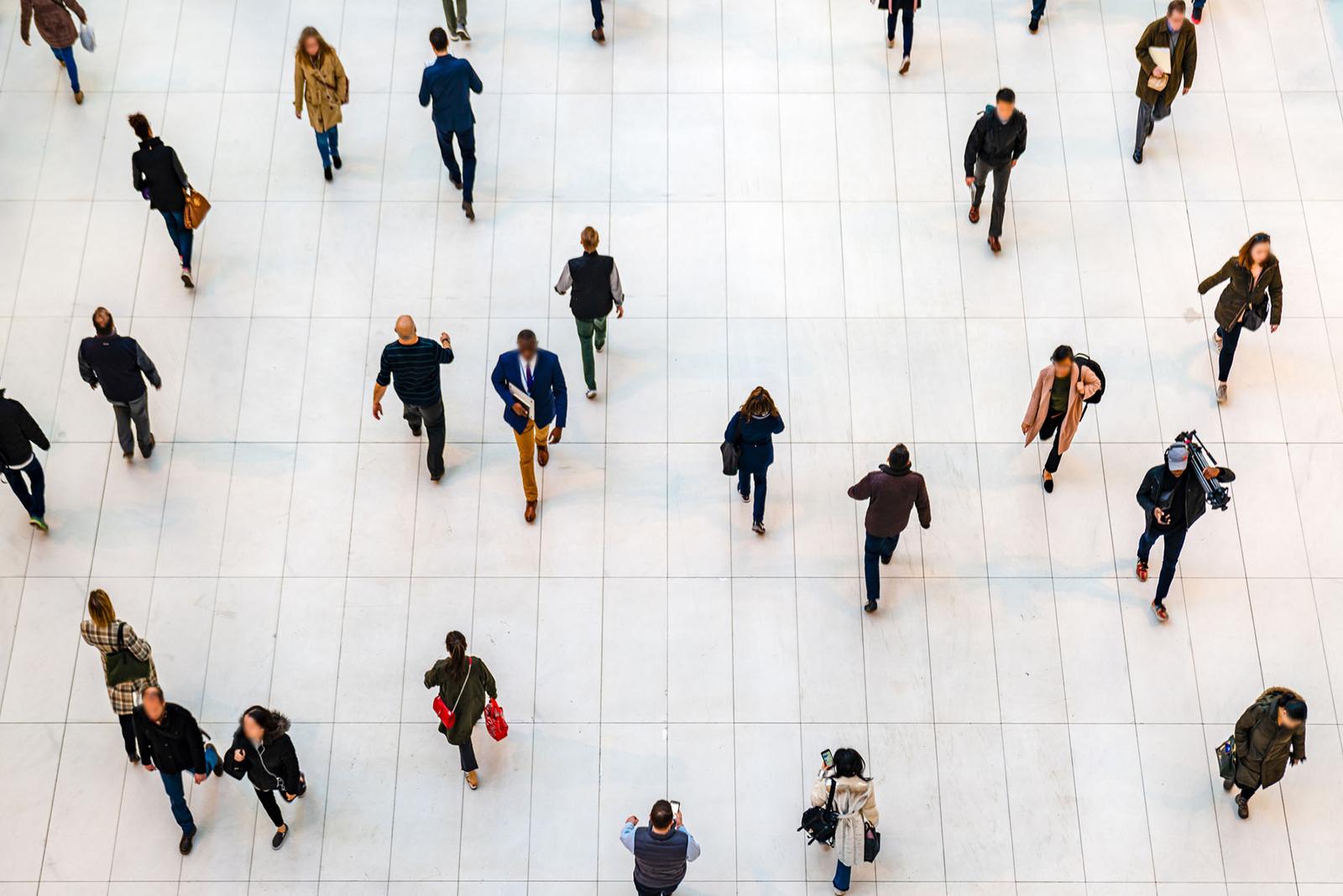 People walk in a mall