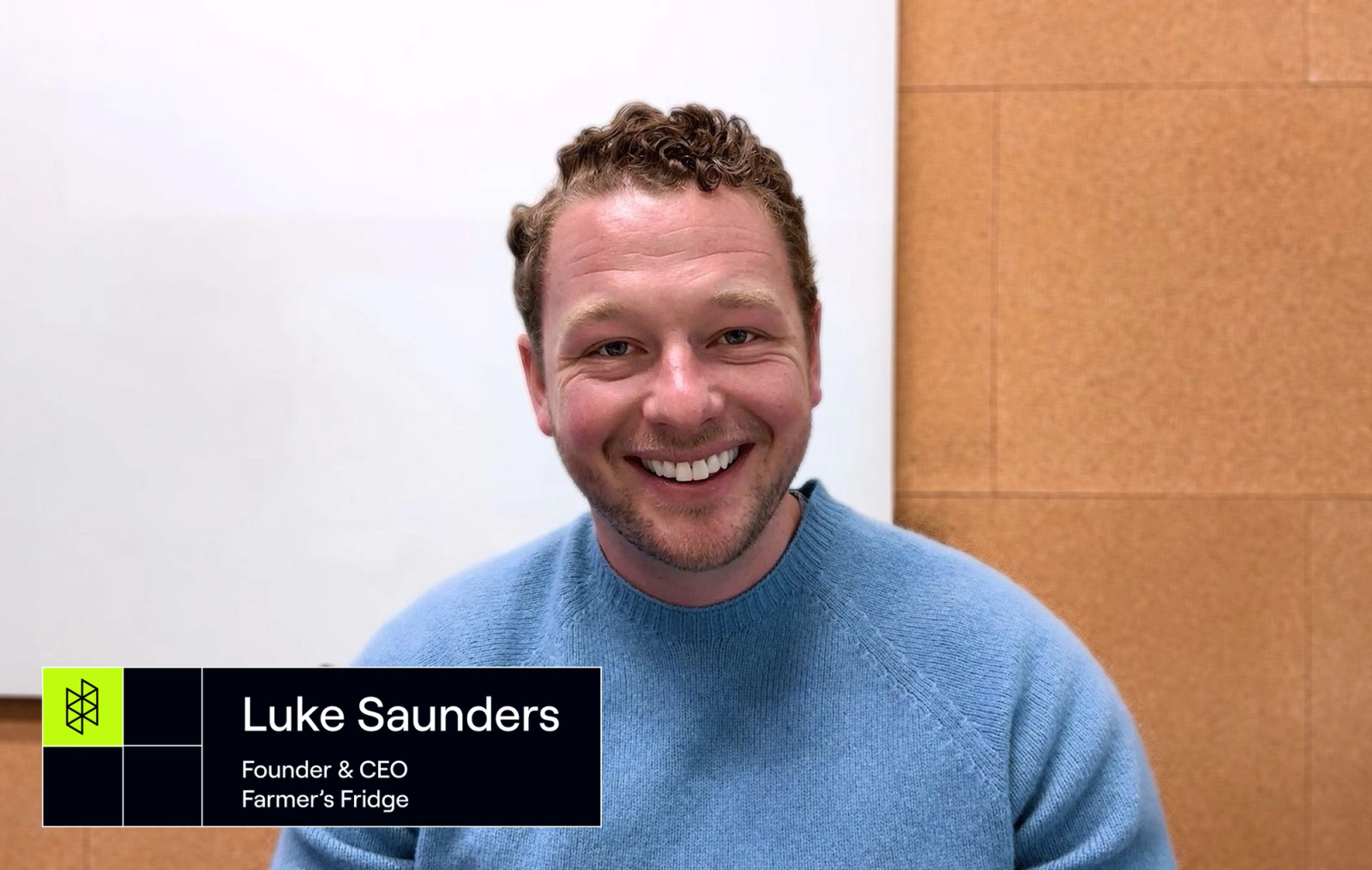Video of Luke Saunders, Founder & CEO of Farmer's Fridge, highlighting the benefits of using Hologram