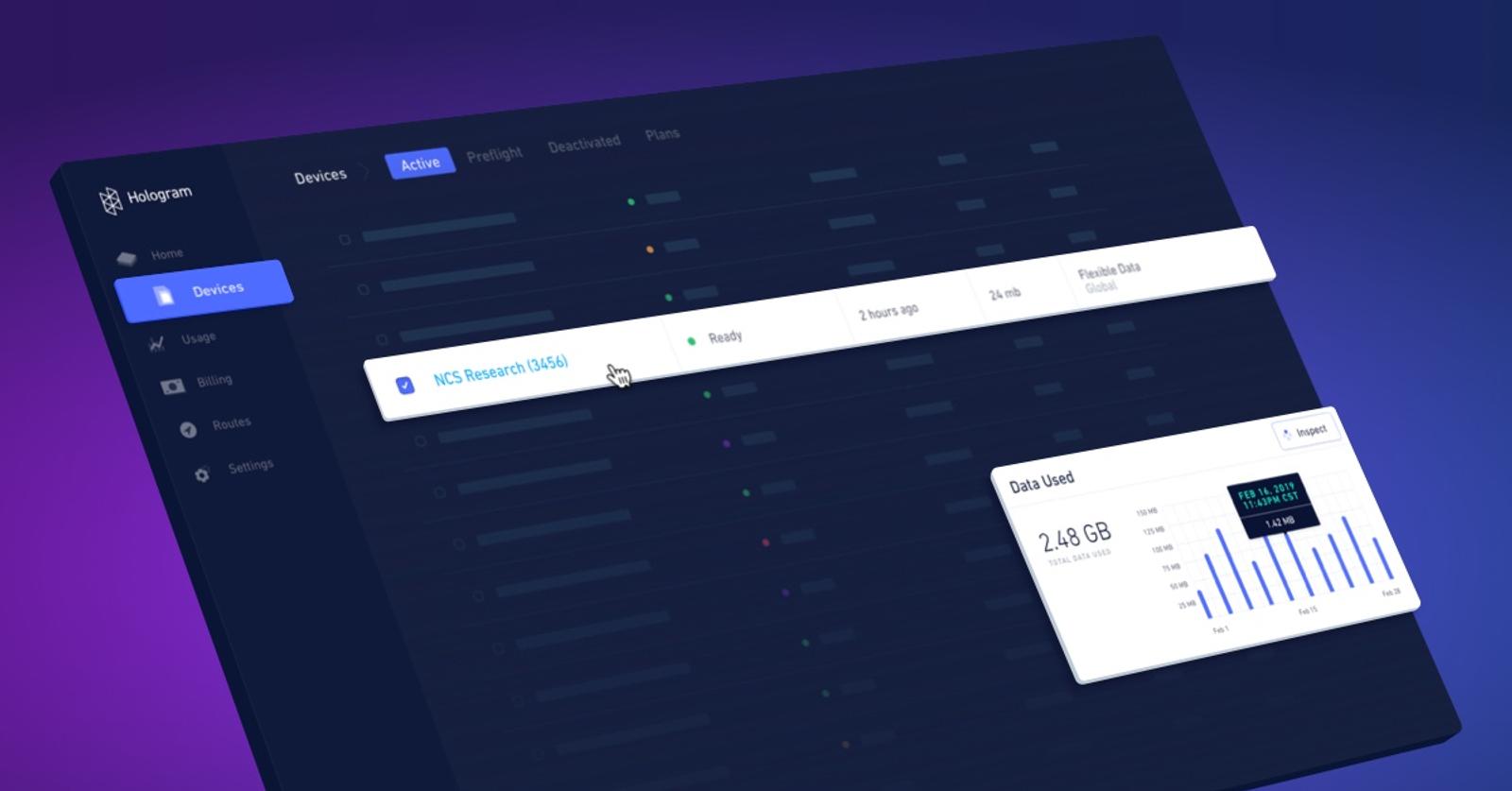 Illustration of the new Hologram Dashboard