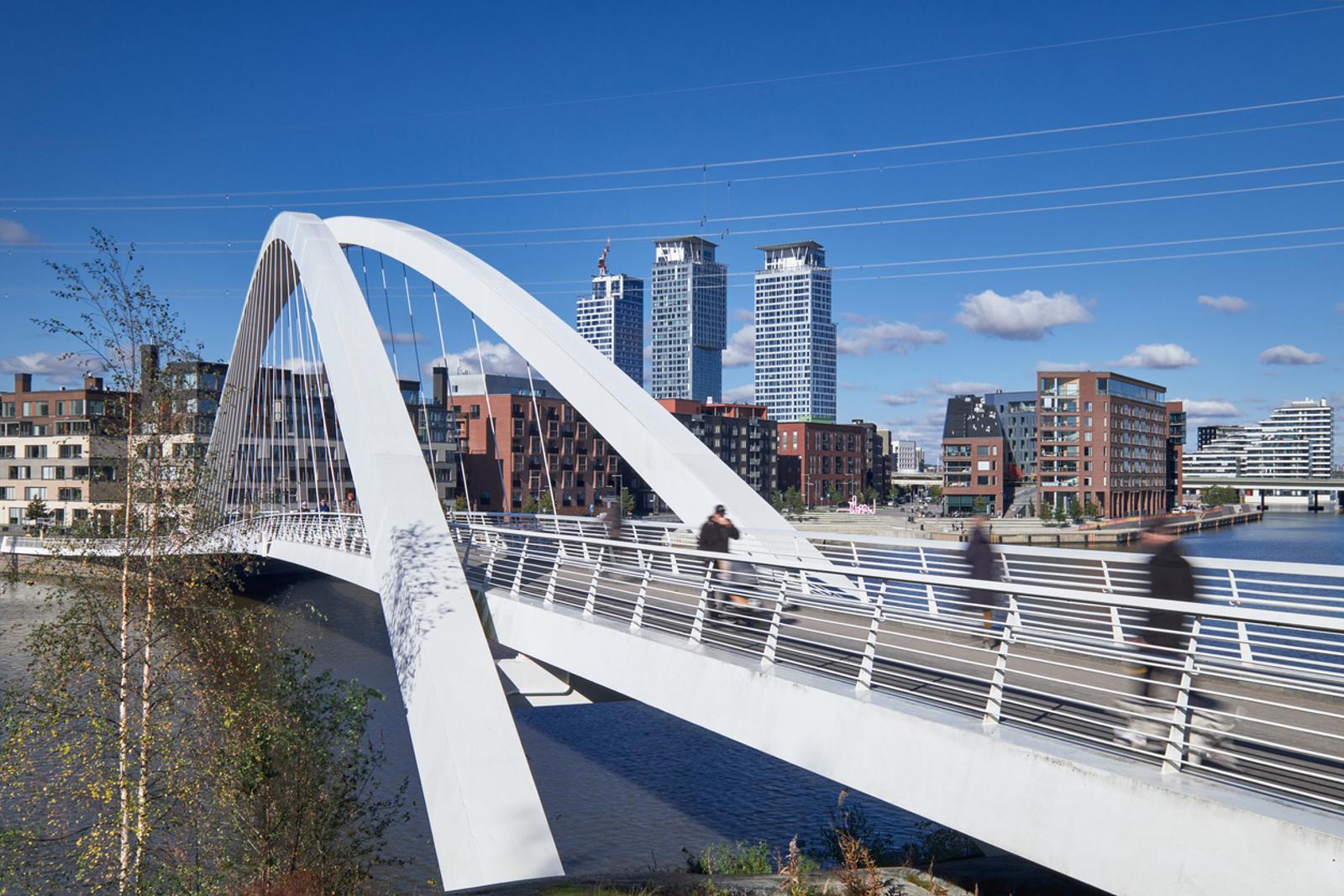 Modern bridge in the Kalasatama district, Helsinki