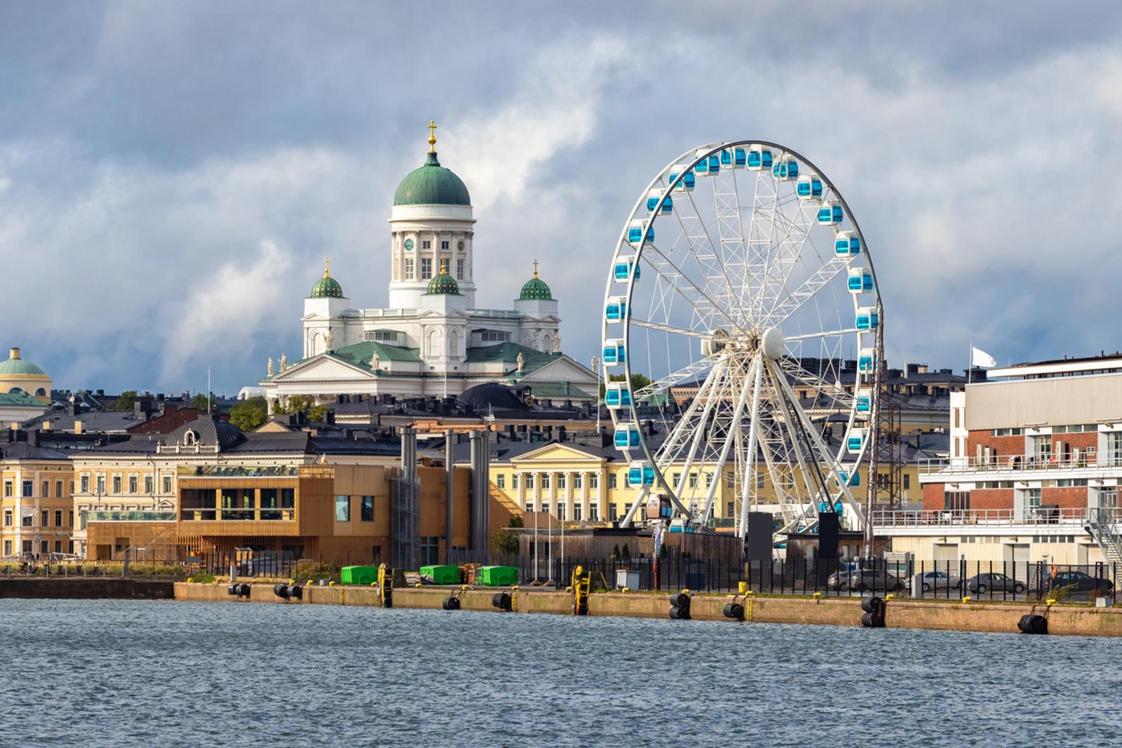 Helsinki Cathedral and ferris wheel