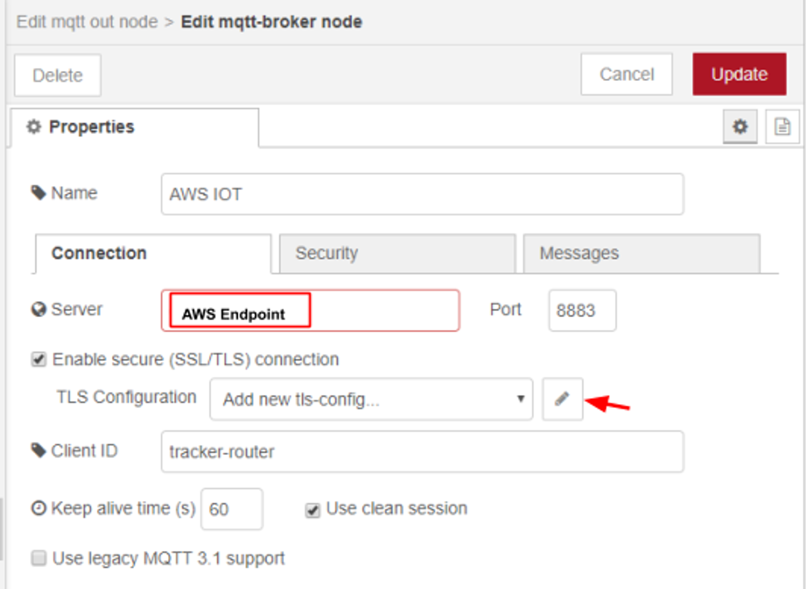 AWS IoT endpoint URL