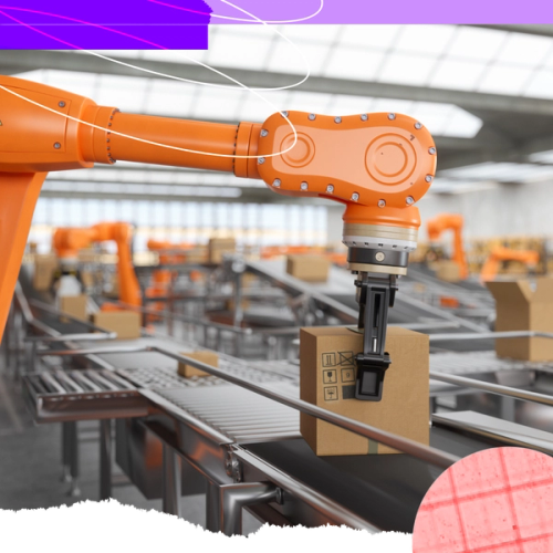 A robot arm in a factory