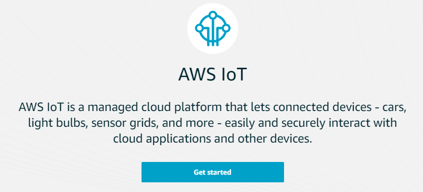 AWS IoT screenshot