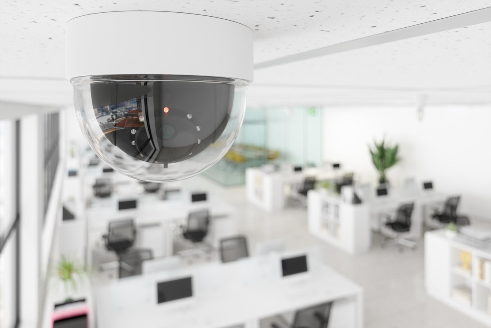 CCTV camera in open plan office