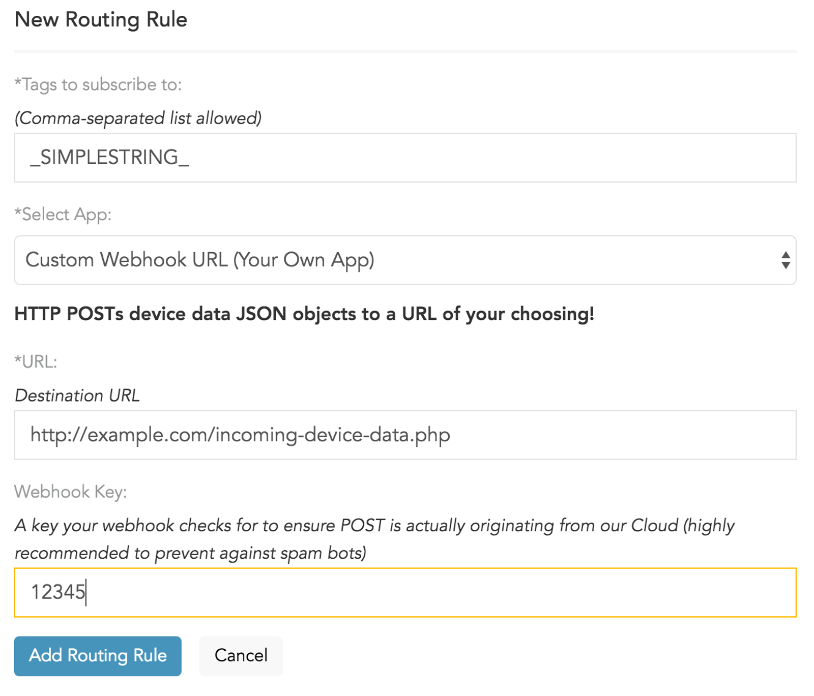 New routing rule
