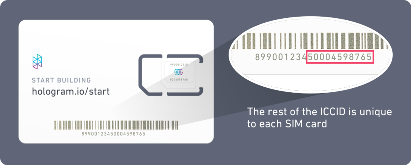 The rest of the ICCID is unique to each SIM card