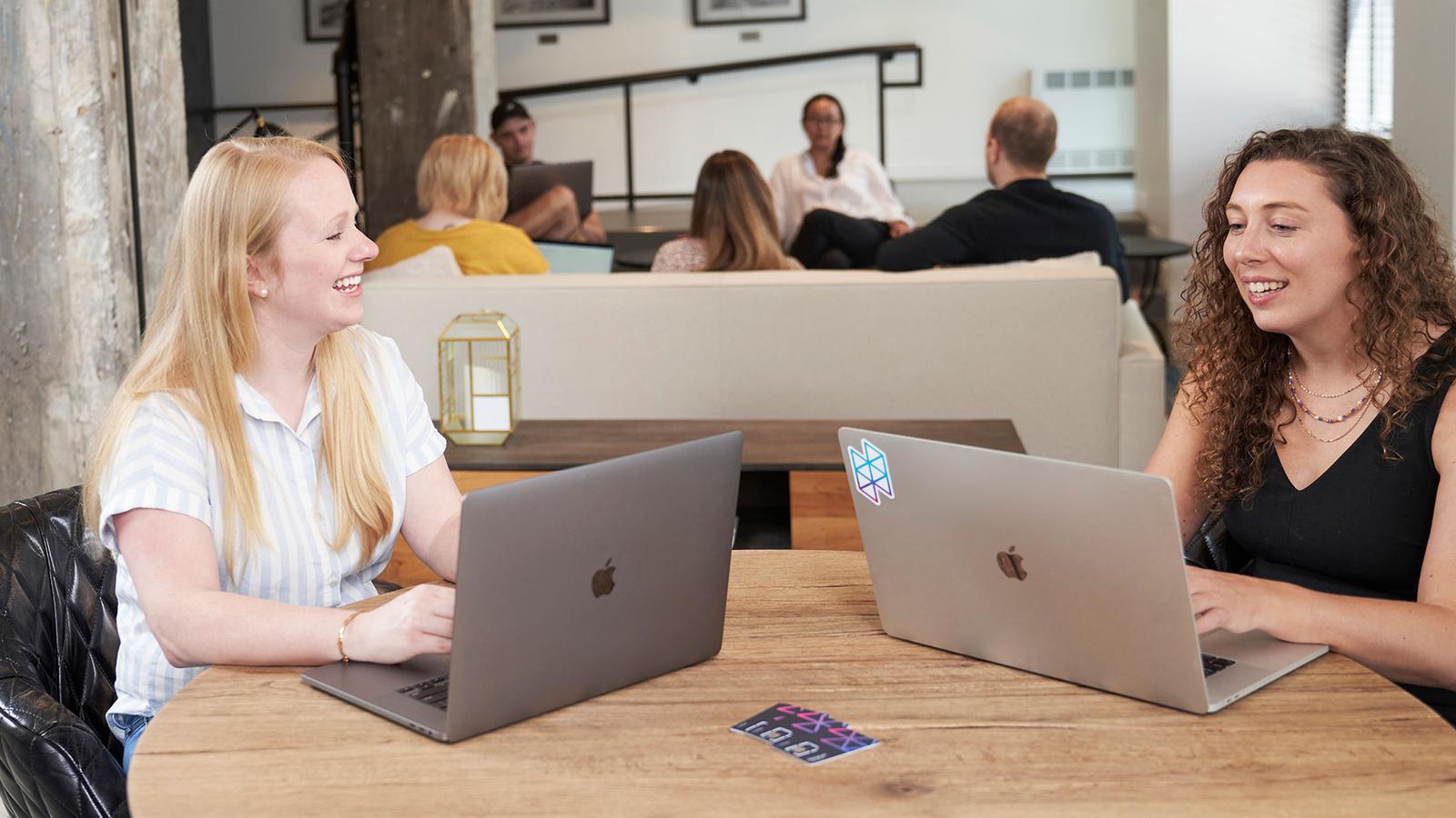 Hologram team members working together