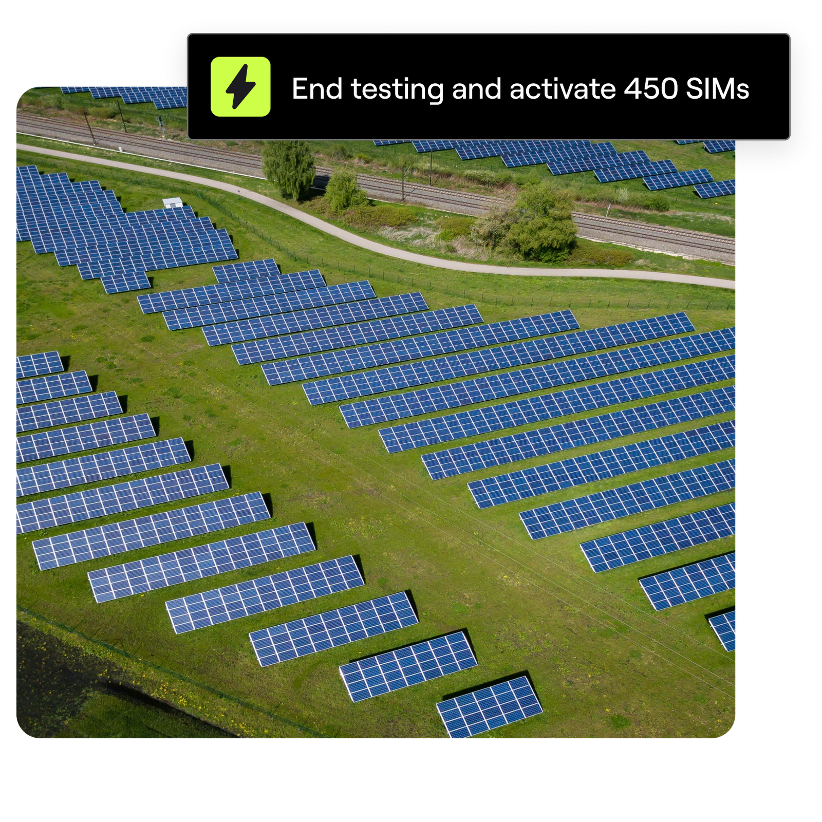 Solar panels in a field