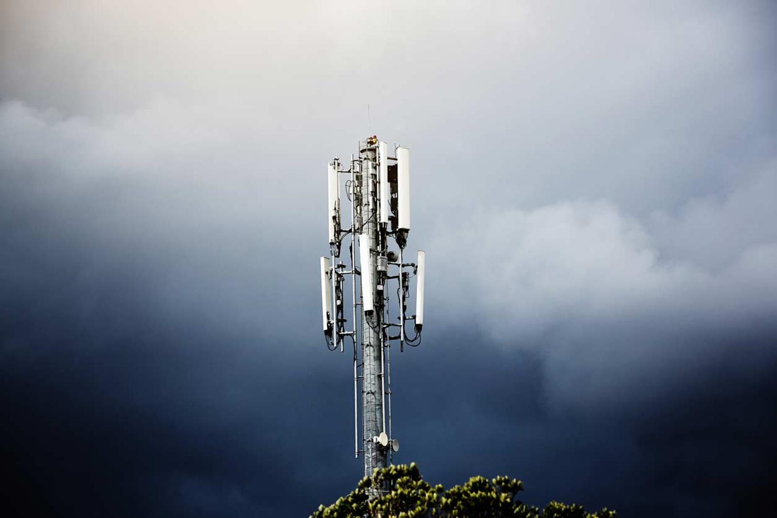 Cell tower dark sky