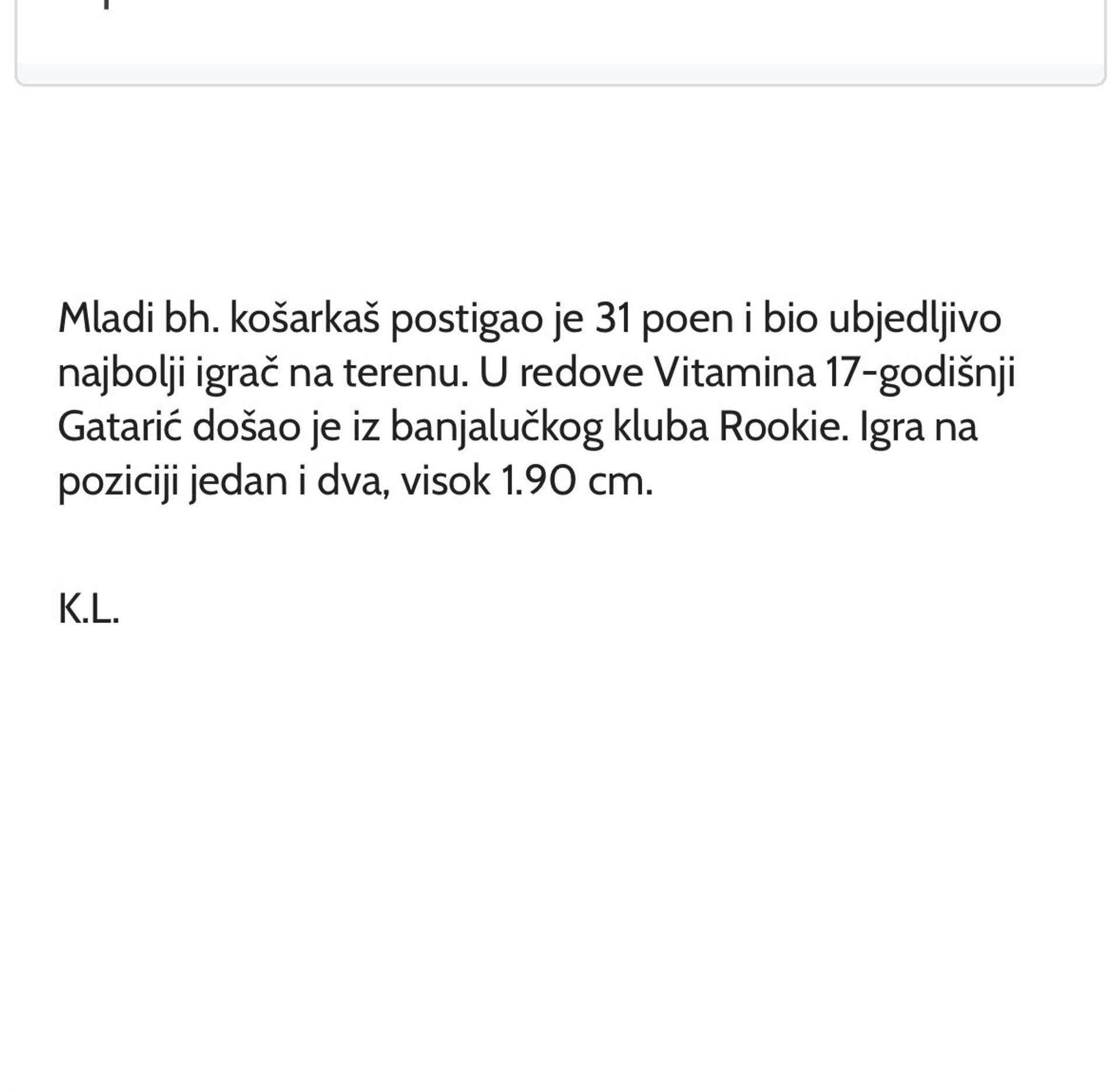 Aleksa Gatarić: kadar jednog velikog koraka