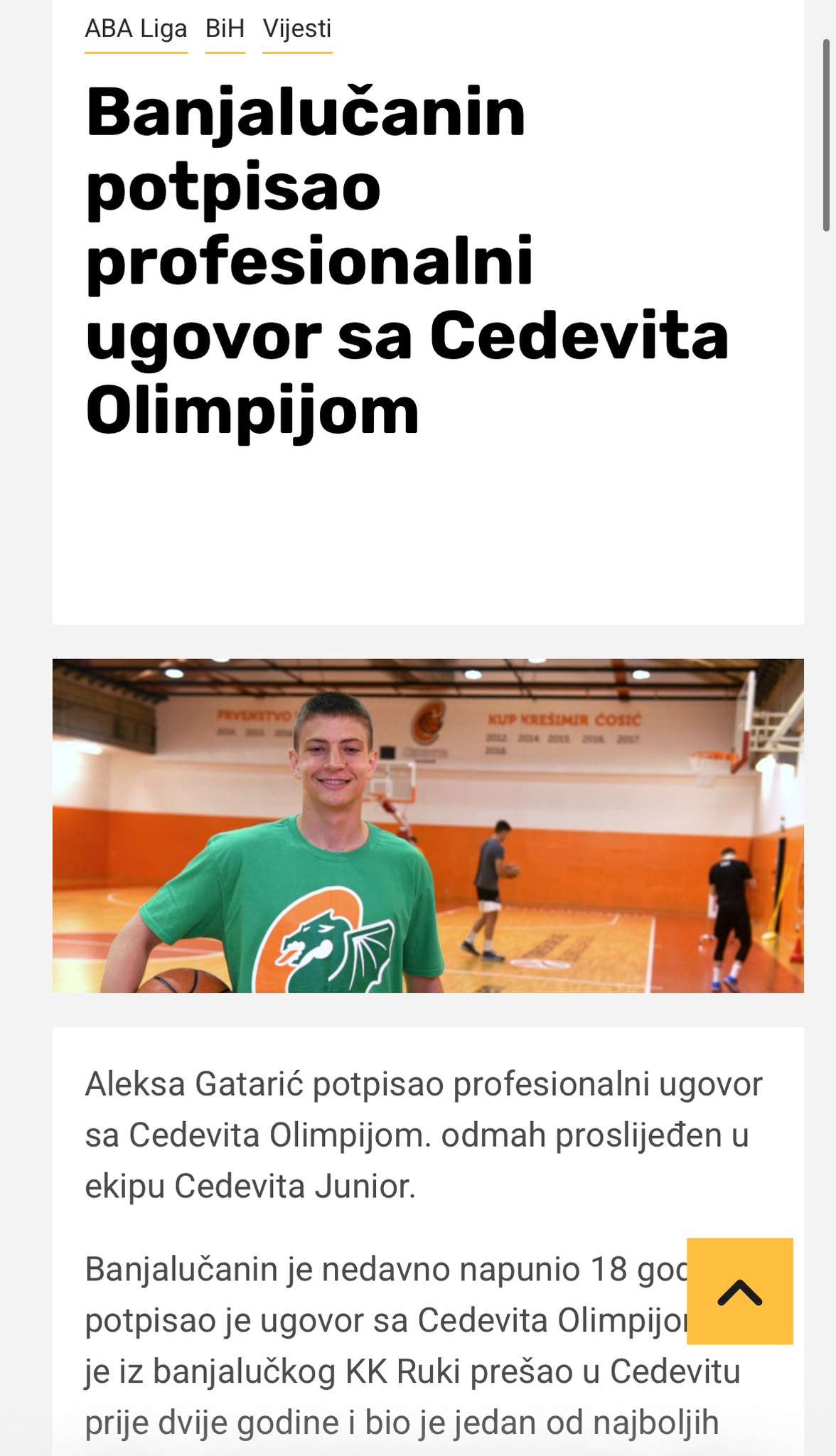 Aleksa Gatarić: kadar jednog velikog koraka