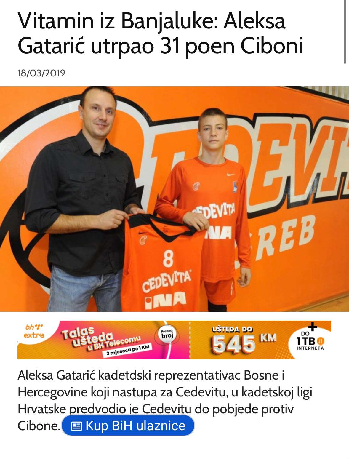 Aleksa Gatarić: kadar jednog velikog koraka
