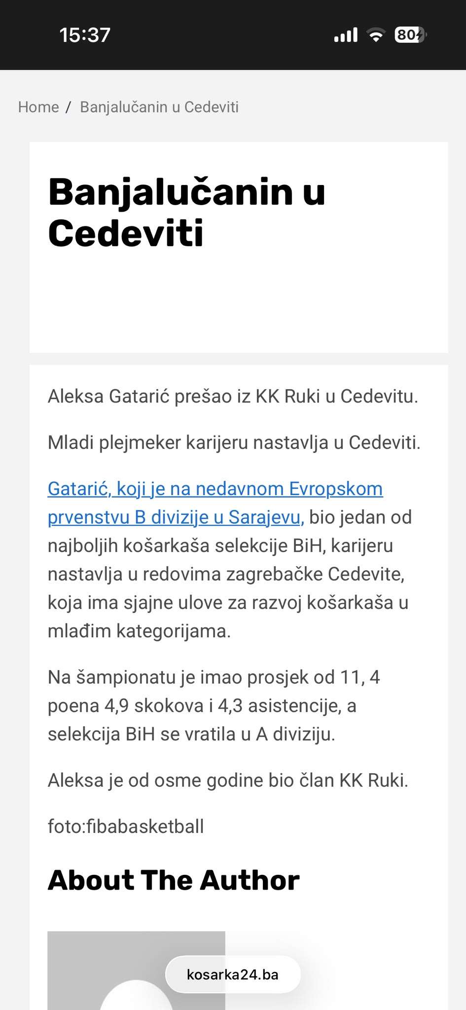Aleksa Gatarić: kadar jednog velikog koraka