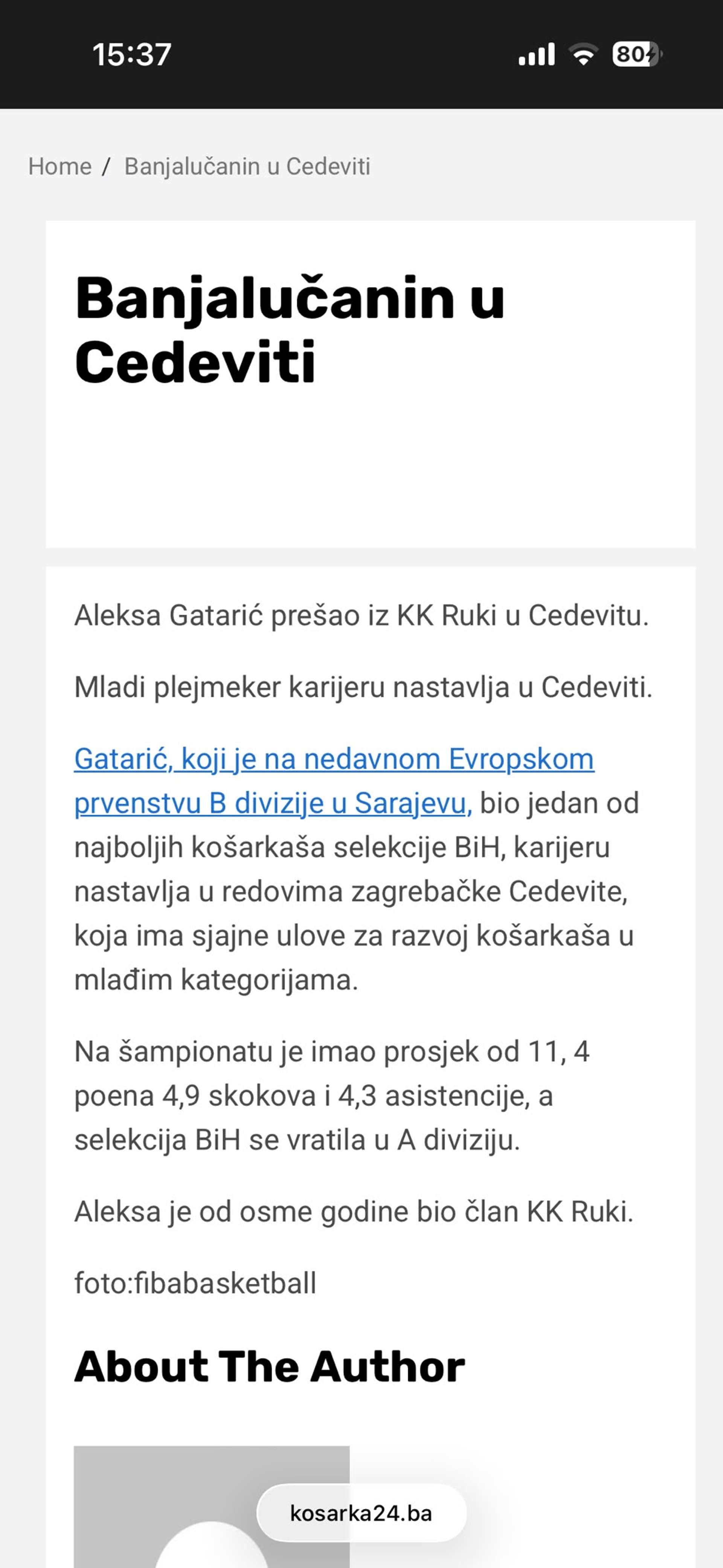 Aleksa Gatarić: kadar jednog velikog koraka