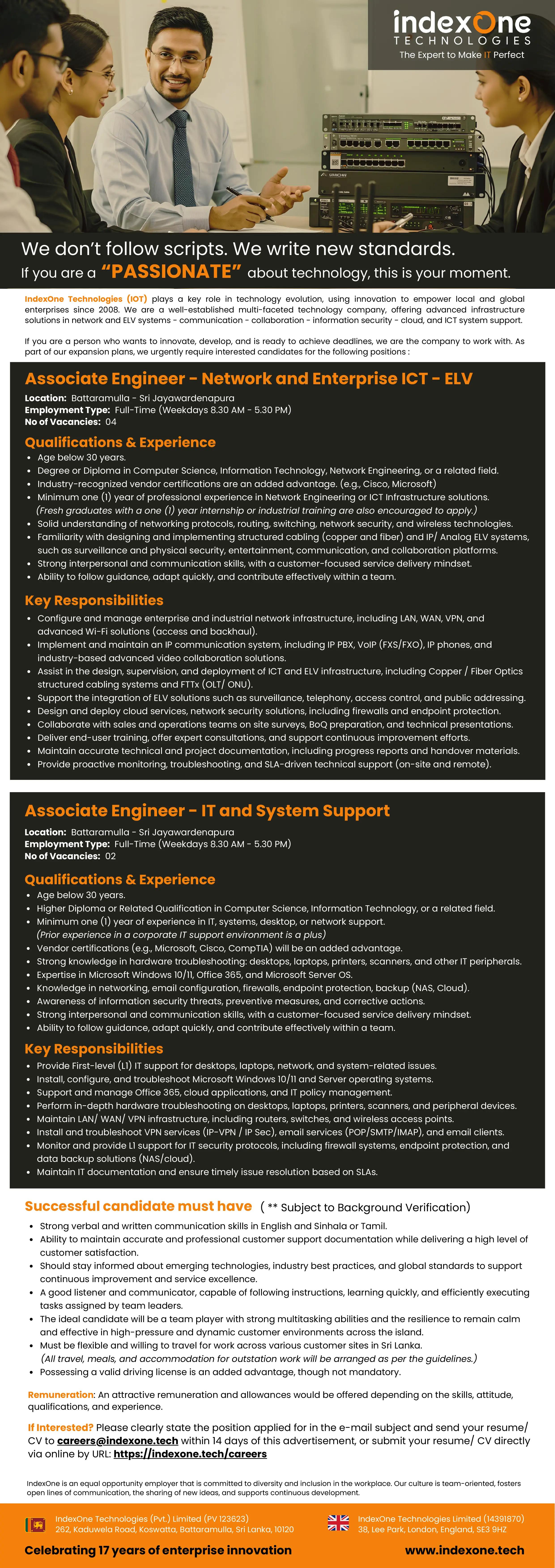 Associate Engineer - IT and System Support