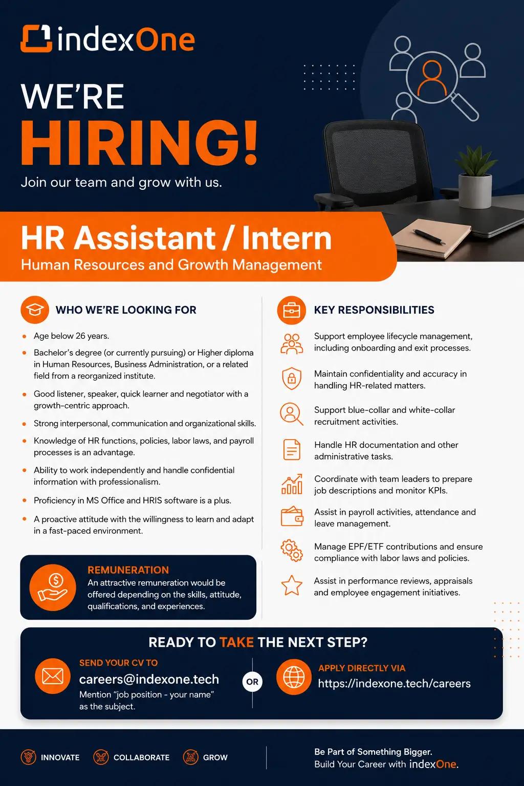 HR Assistant / Intern - Human Resources and Growth Management