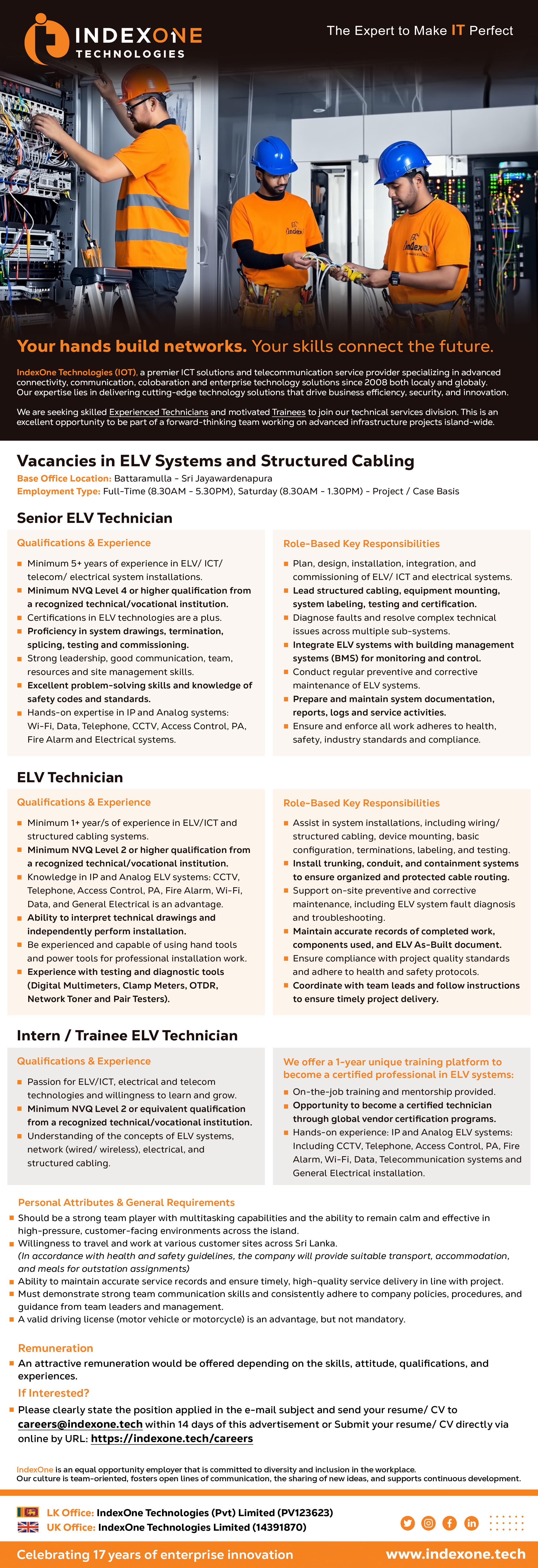 Technician - ELV Systems and Structured Cabling