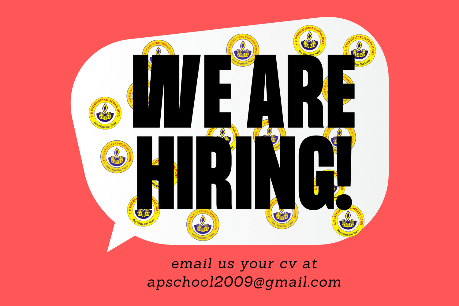 The school is excited to announce openings for teaching & administrative positions. Interested candidates are encouraged to email your resume to apschool2009@gmail.com to join our dynamic educational team!