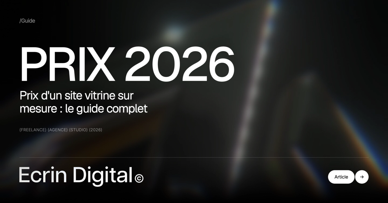 Prix d'un site vitrine sur mesure en 2026 : le guide complet