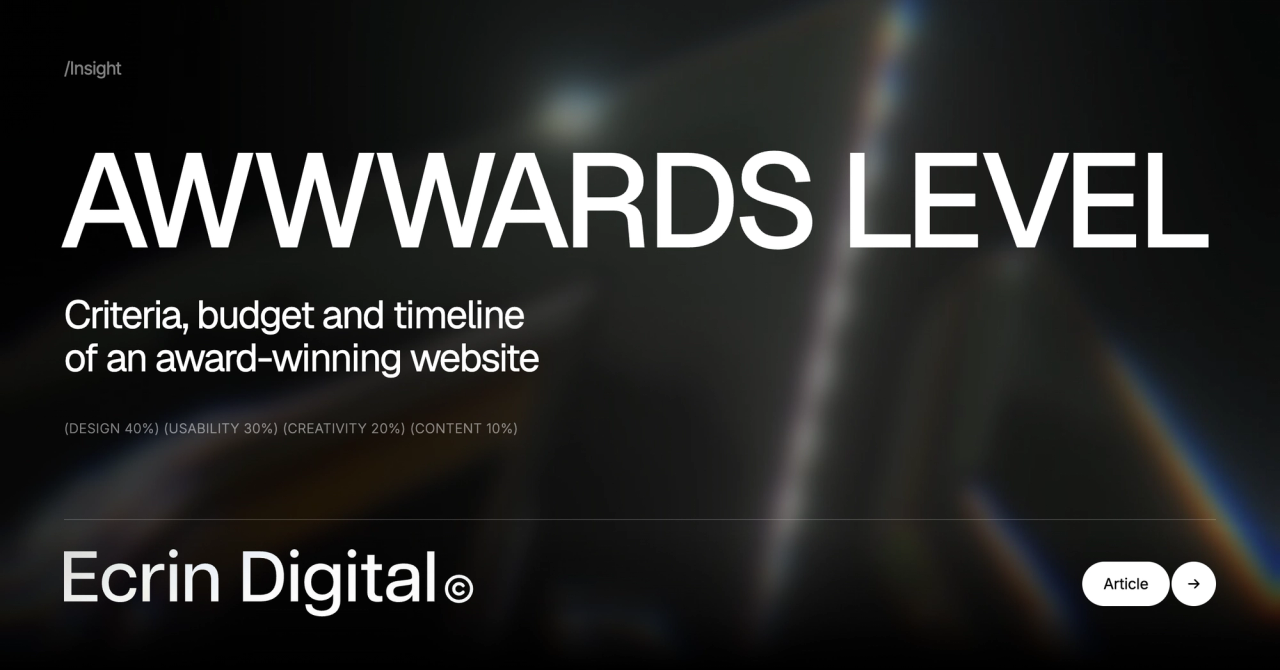 Awwwards-Level Website: Jury Criteria, Budget and Timeline