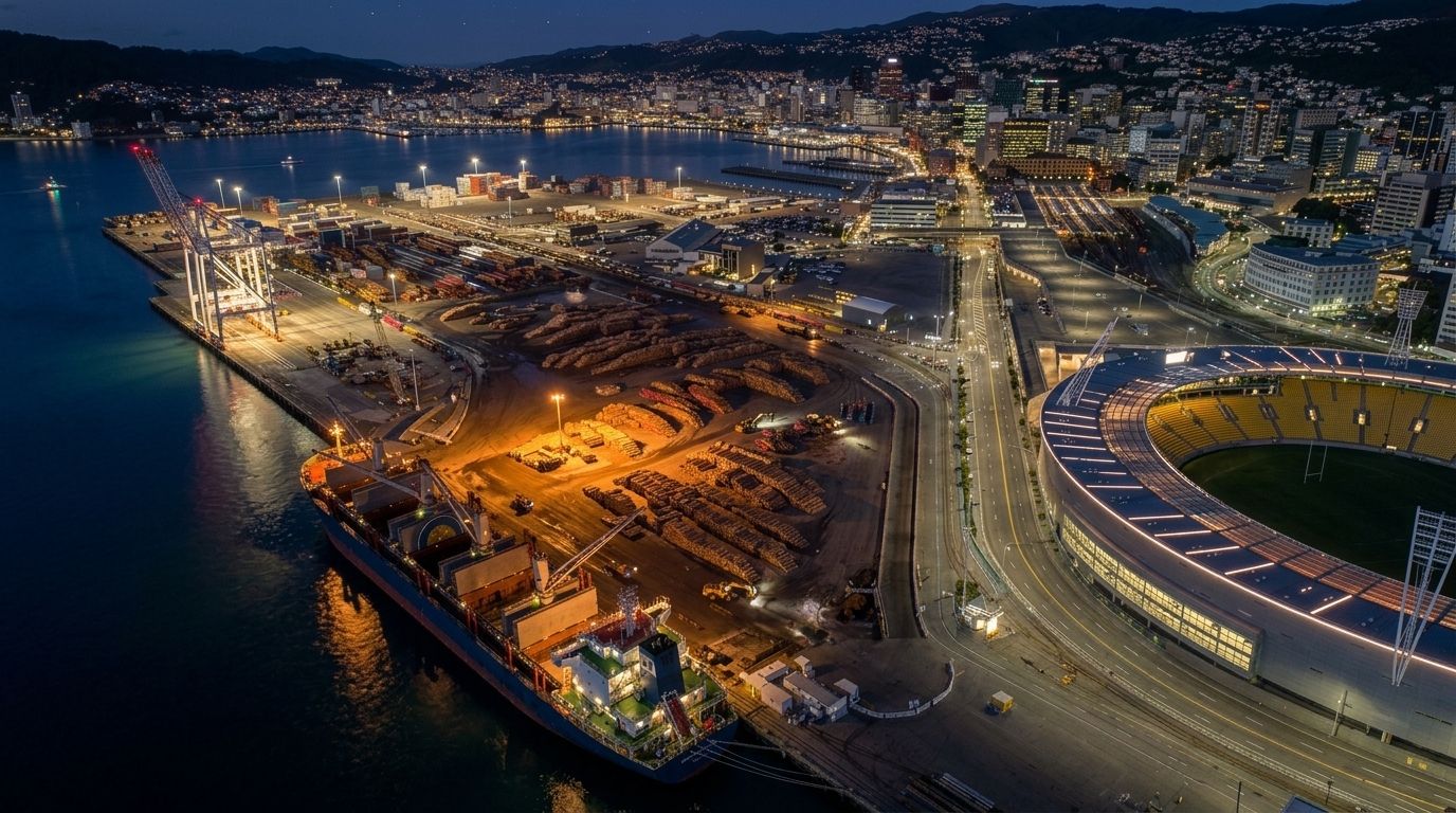 Wellington Port at night