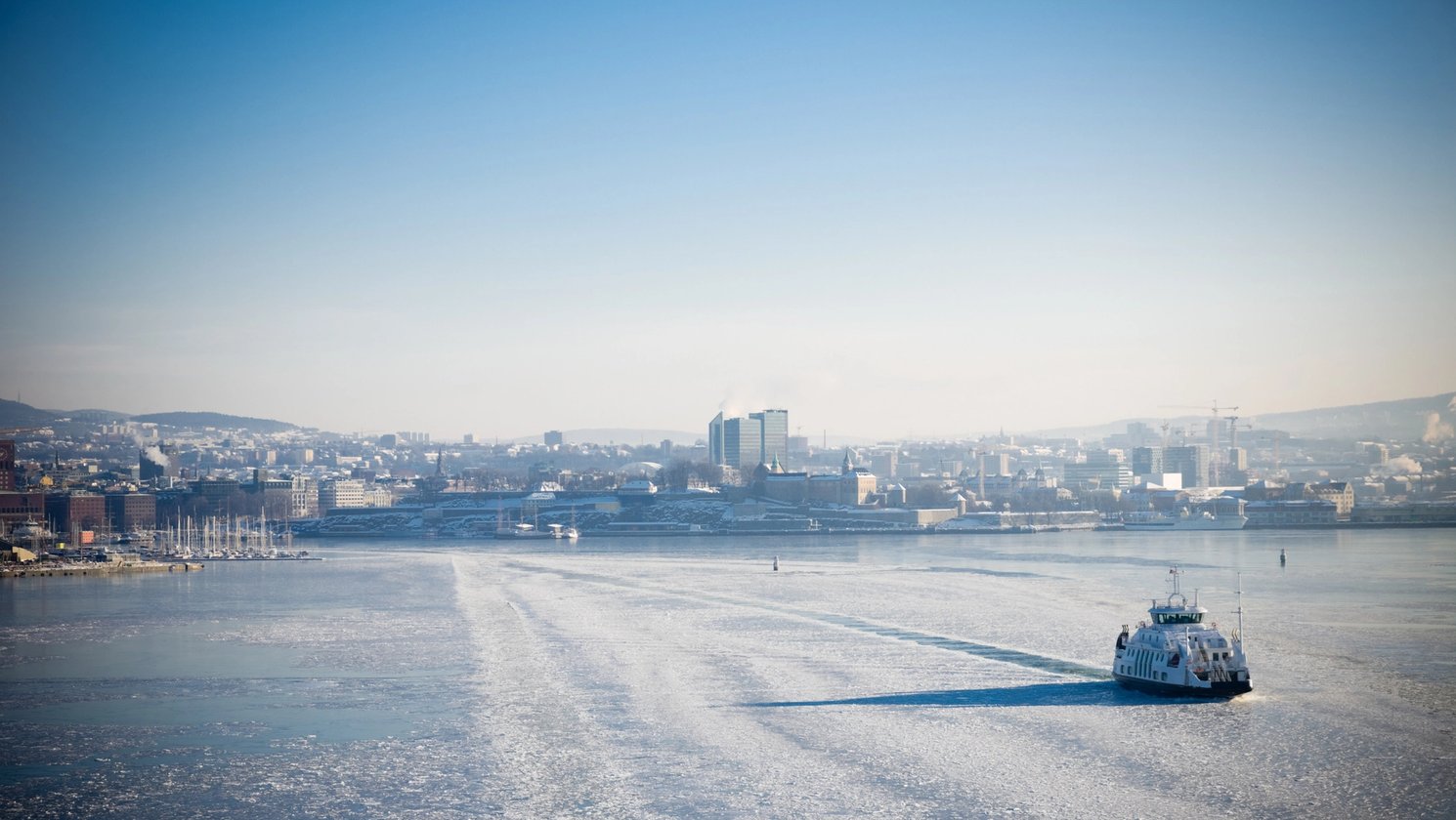 Oslo og fjorden på en kald vinterdag