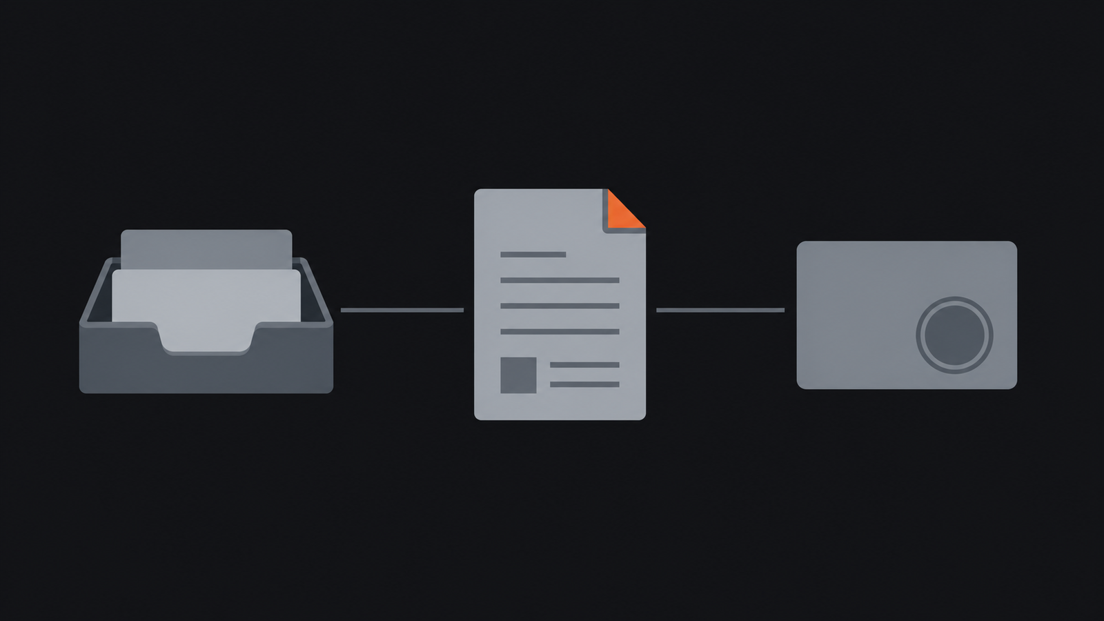 A three step vendor report workflow from captured notes to report draft to agent review.