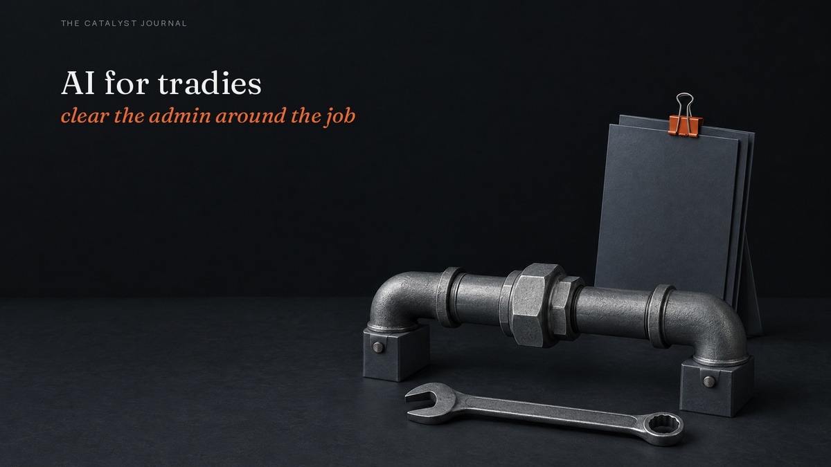 Graphite pipe repair and spanner with job paperwork gathered upright behind the work by a terracotta clip.