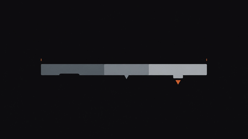 Catalyst editorial thumbnail showing a slate comparison gauge with a small terracotta selector aligned to the right notch, symbolising choosing AI tools by business fit.