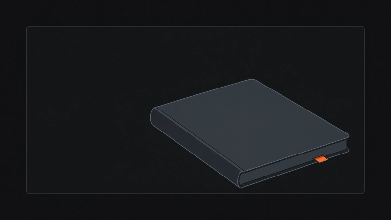 Catalyst editorial thumbnail showing a closed slate ledger with one terracotta bookmark, symbolising protected client judgement.