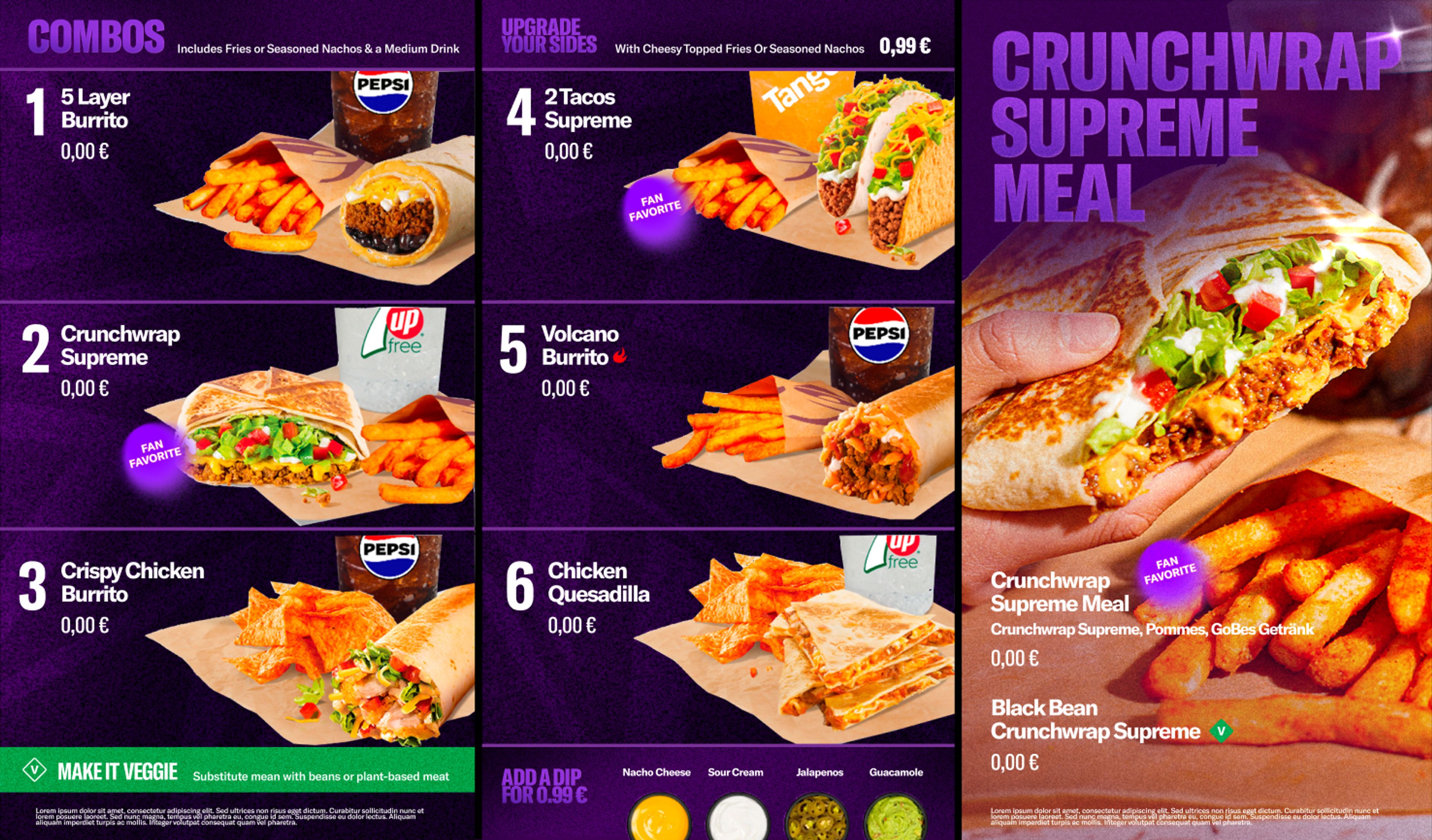 Digital menu board reskinned in the Encore Hours system