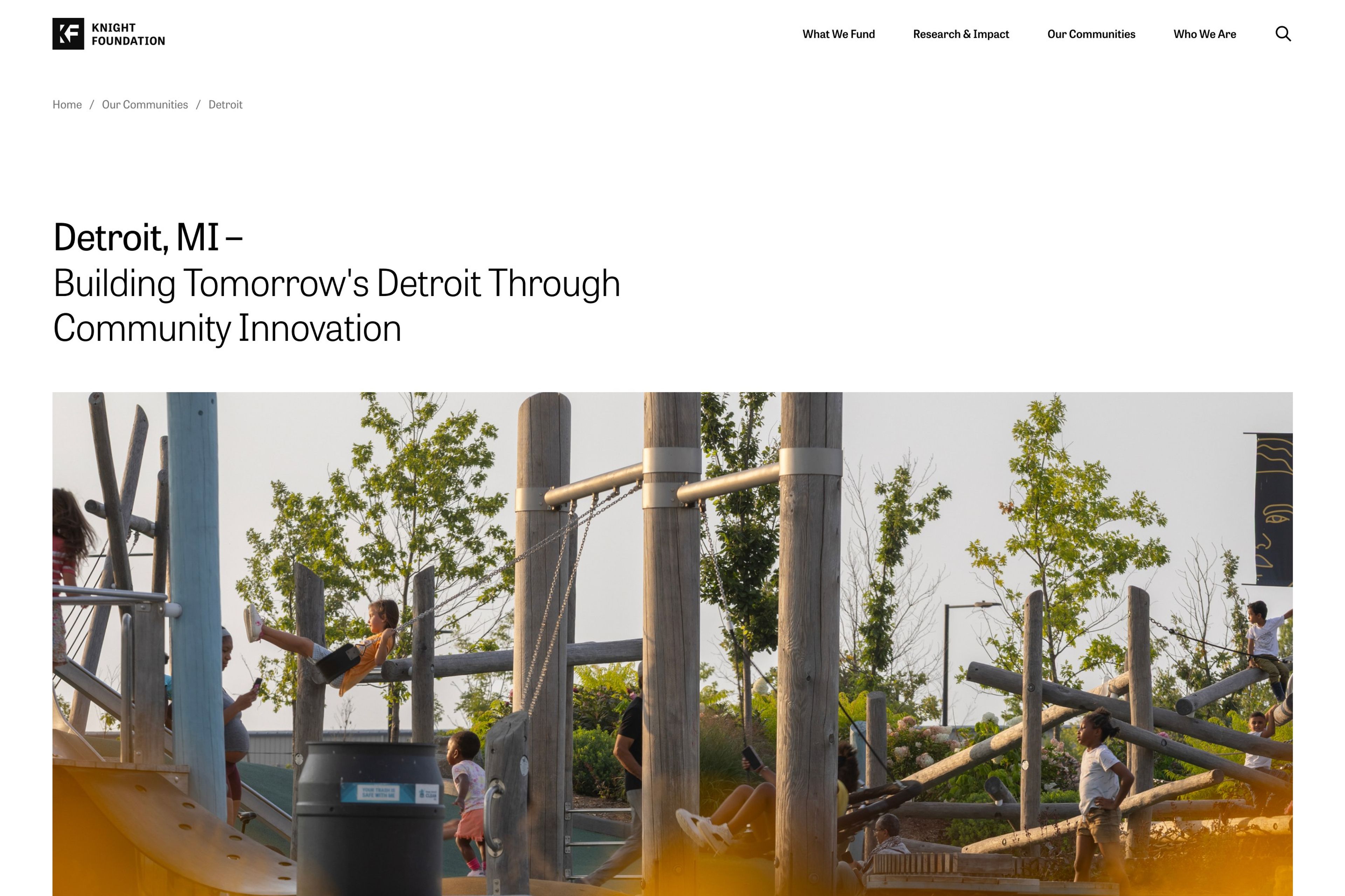 City detail page: Detroit