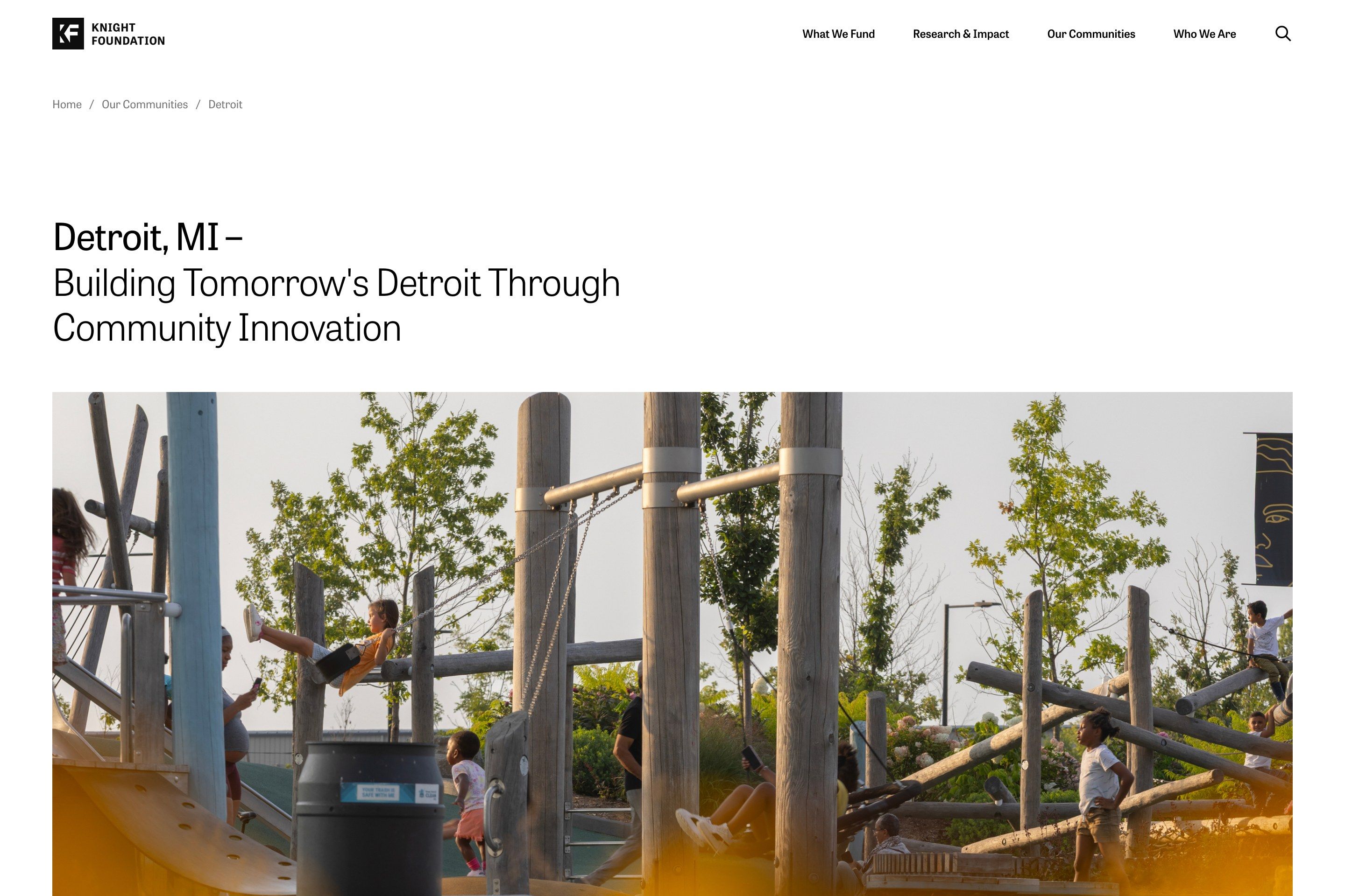 City detail page: Detroit