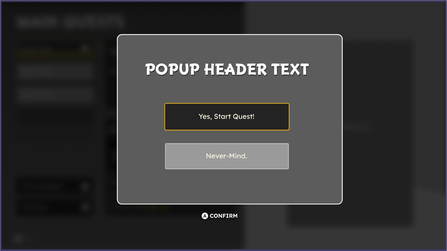Confirmation Popup - Wireframe