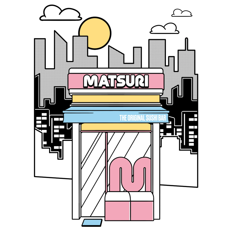 Illustration de la façade d'un restaurant Matsuri