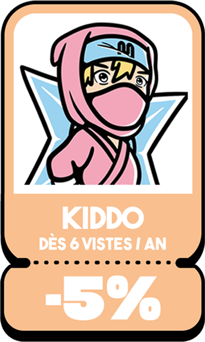 Carte du palier Kiddo : dès 6 visites par an, 5 % de réduction