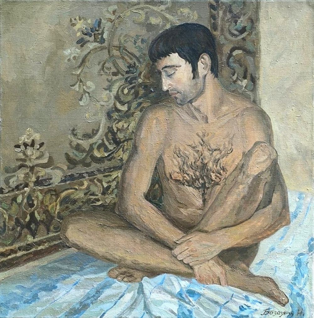 Day - Night, oil on canvas, 100 × 100 ס״מ, 2000