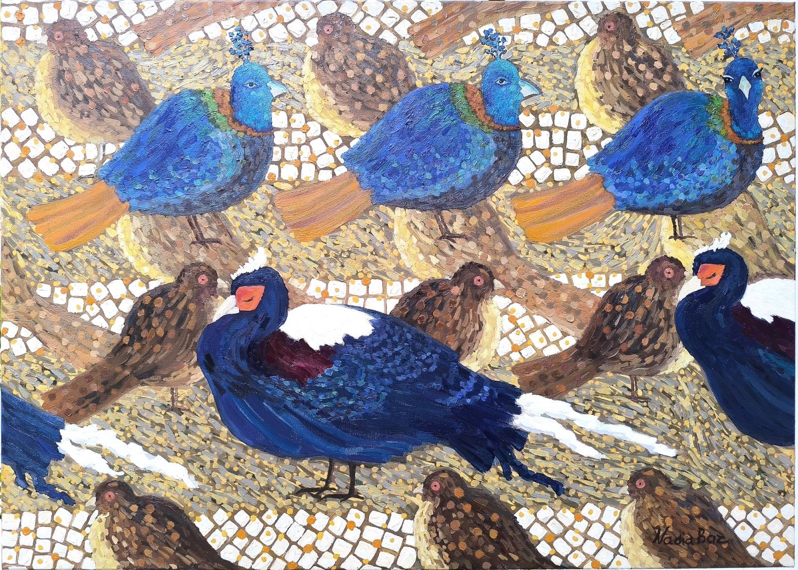 Pheasants, oil on canvas, 100 × 70 ס״מ, 2025