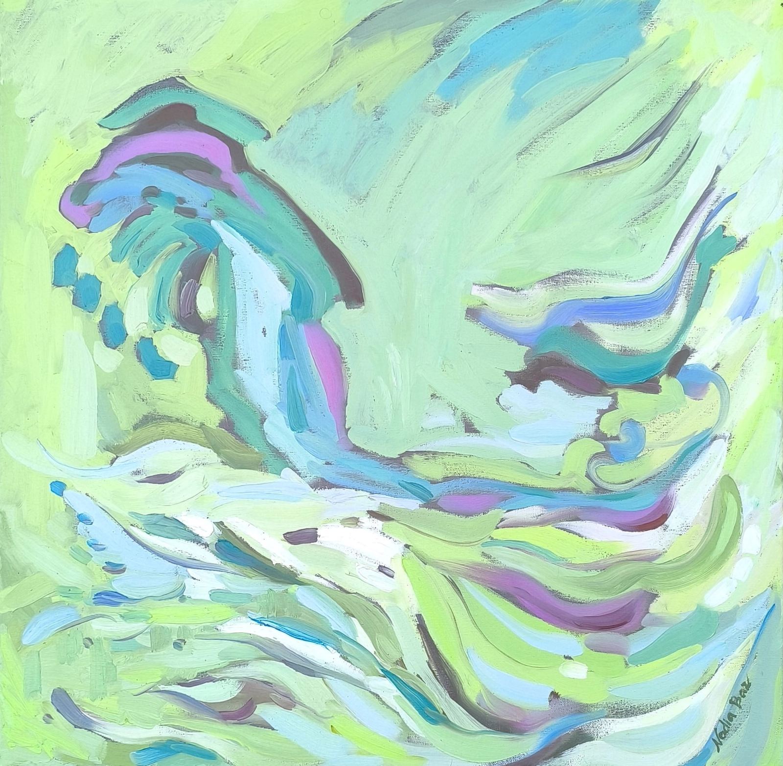 Morning in the City, oil on canvas, 60 × 60 ס״מ, 2026