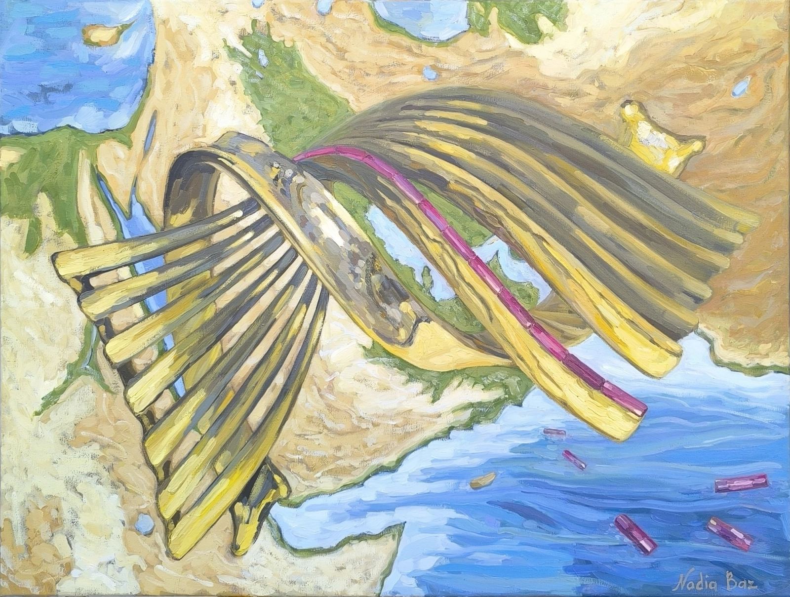 The Middle East Knot, oil on canvas, 100 × 70 ס״מ, 2026