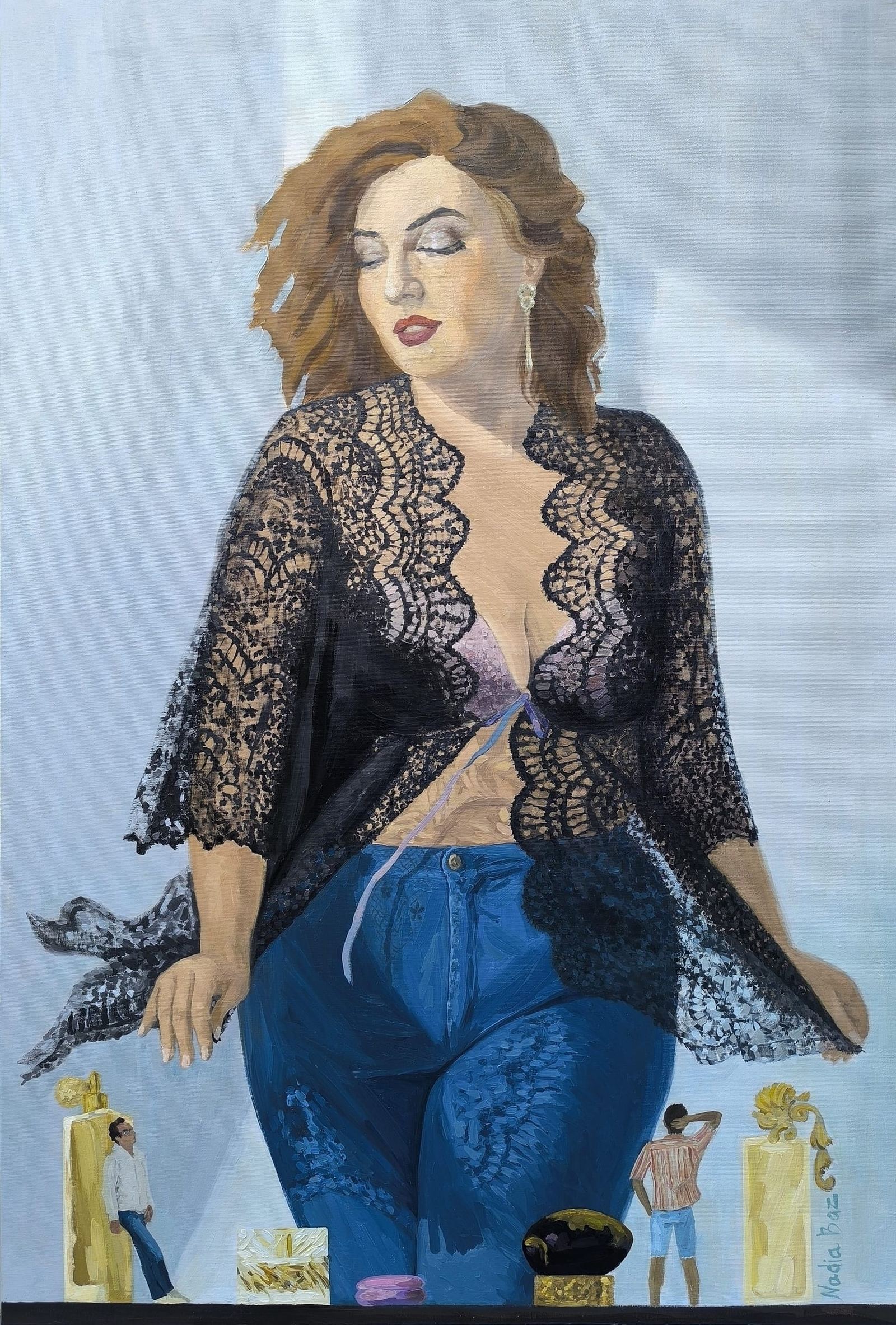 הסוד של ויקי, שמן על בד, 80 × 120 ס״מ, 2025