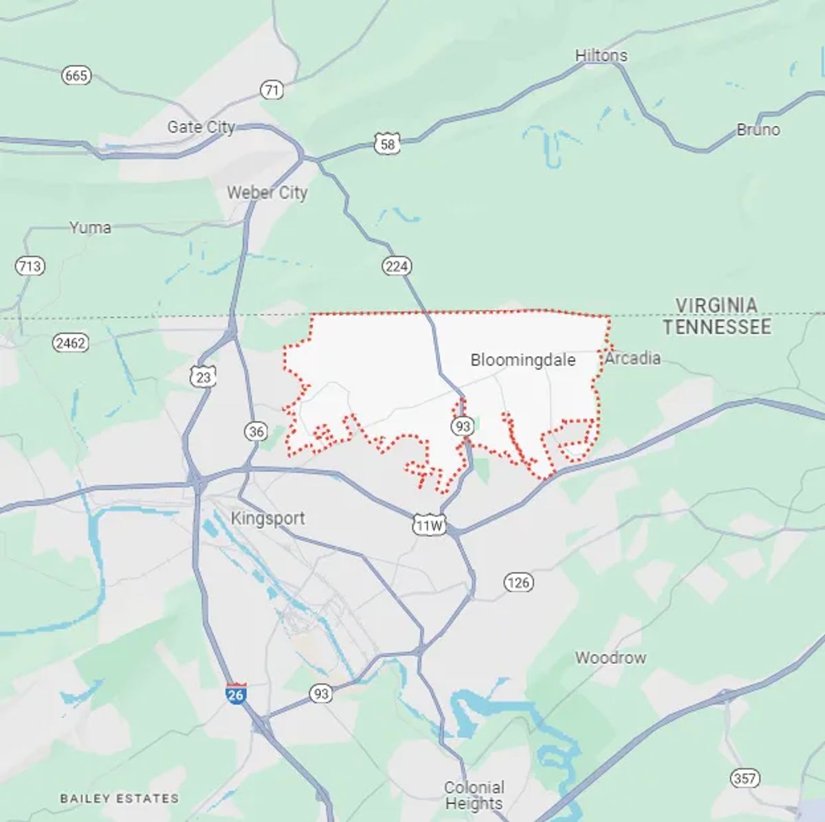 Map of Bloomingdale