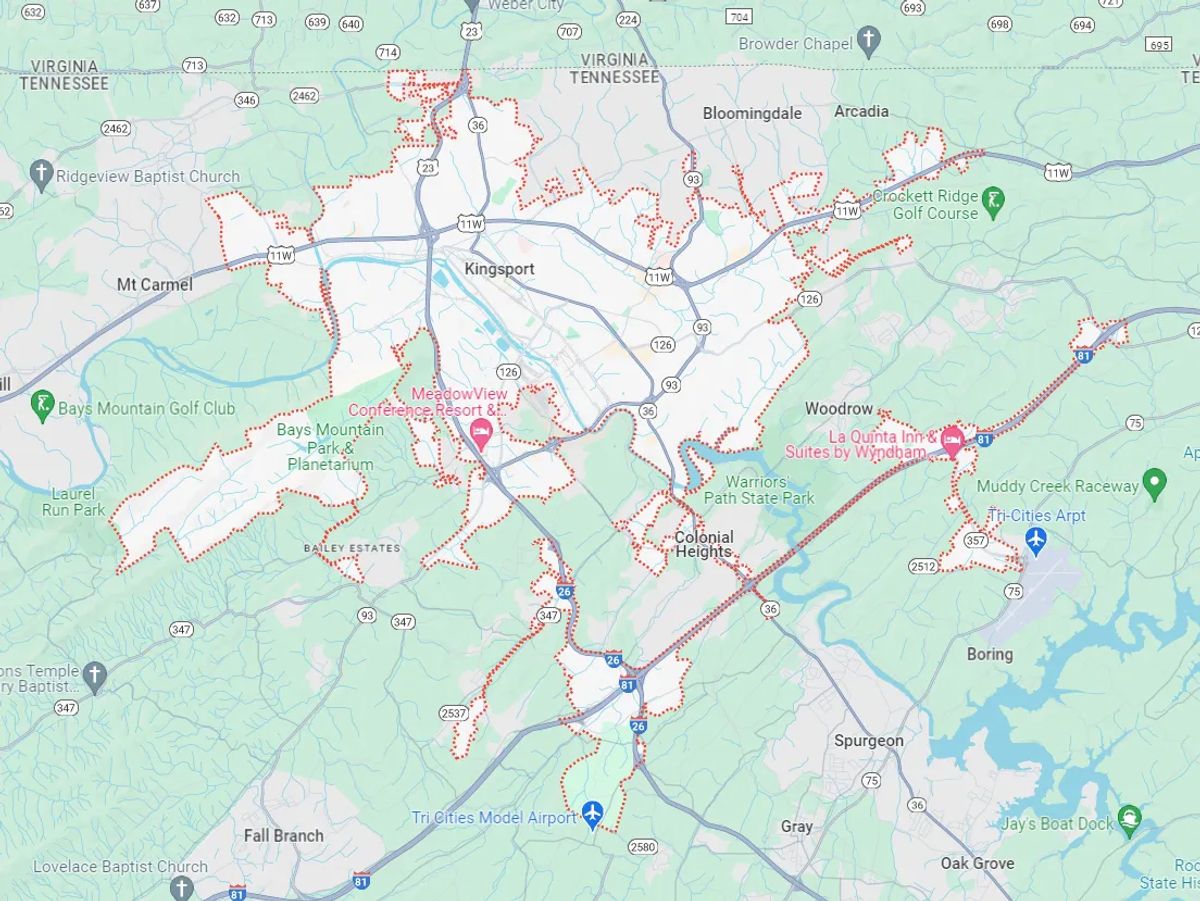 Map of Kingsport