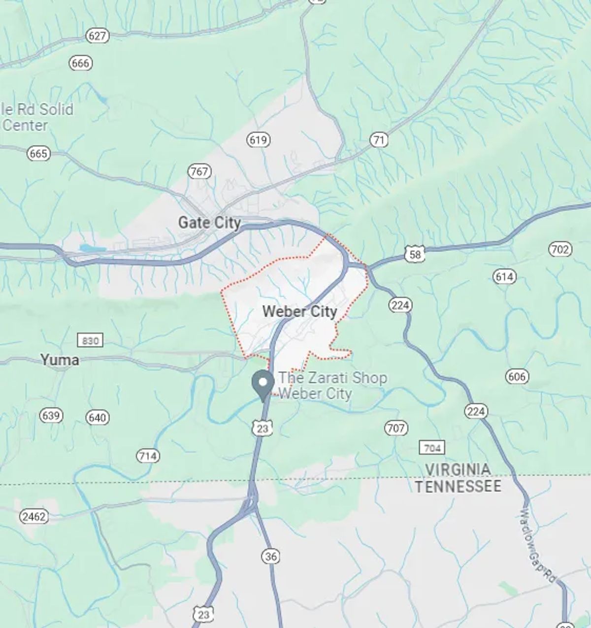 Map of Weber City