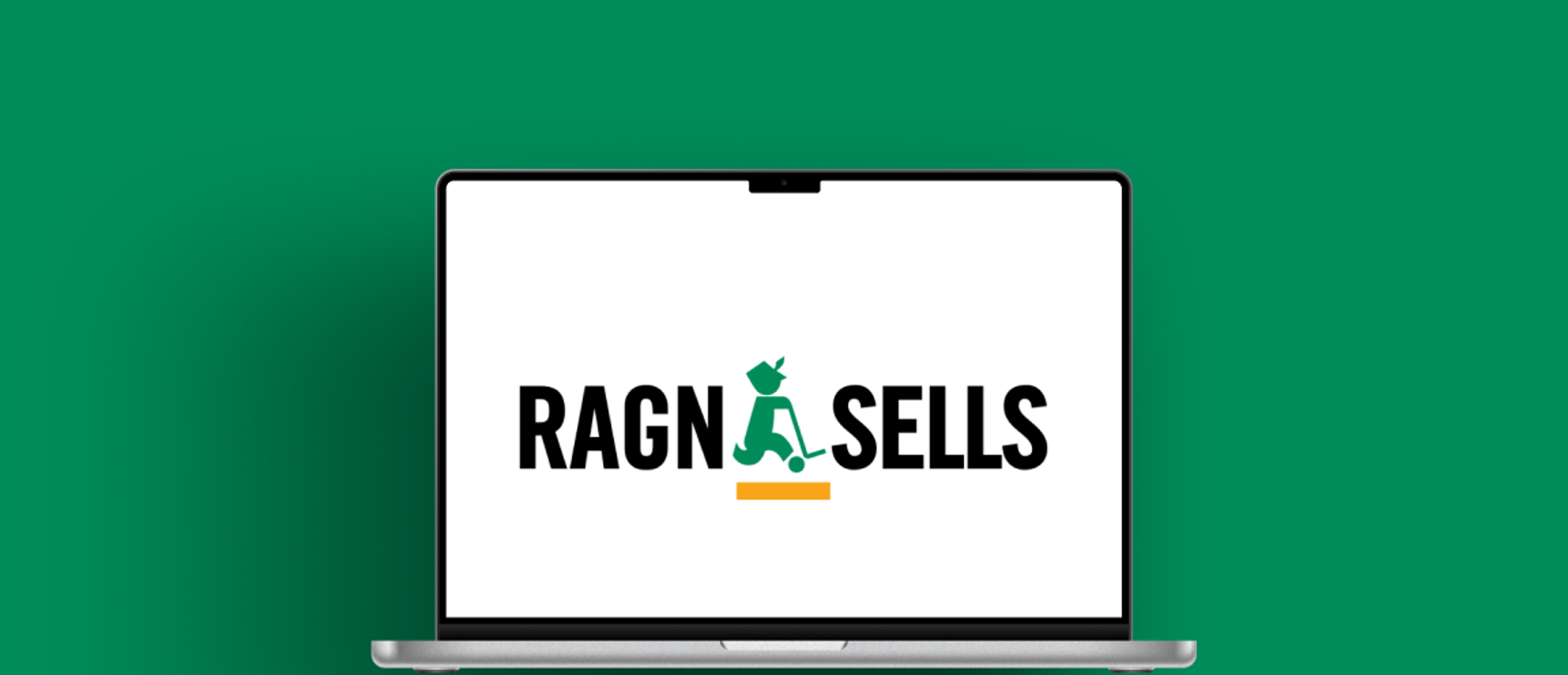 Ragn-Sells sin logo på en datamaskin
