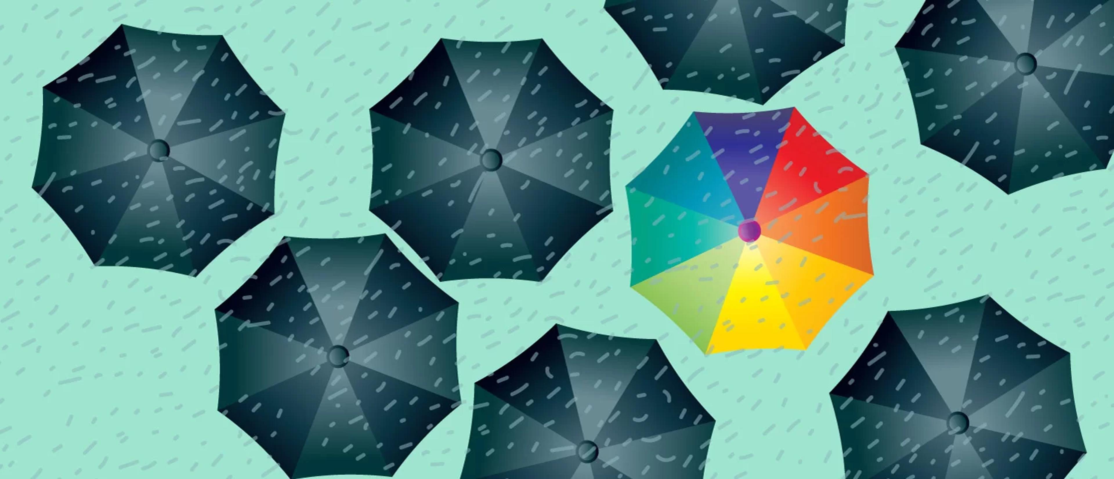 Regn og paraply
