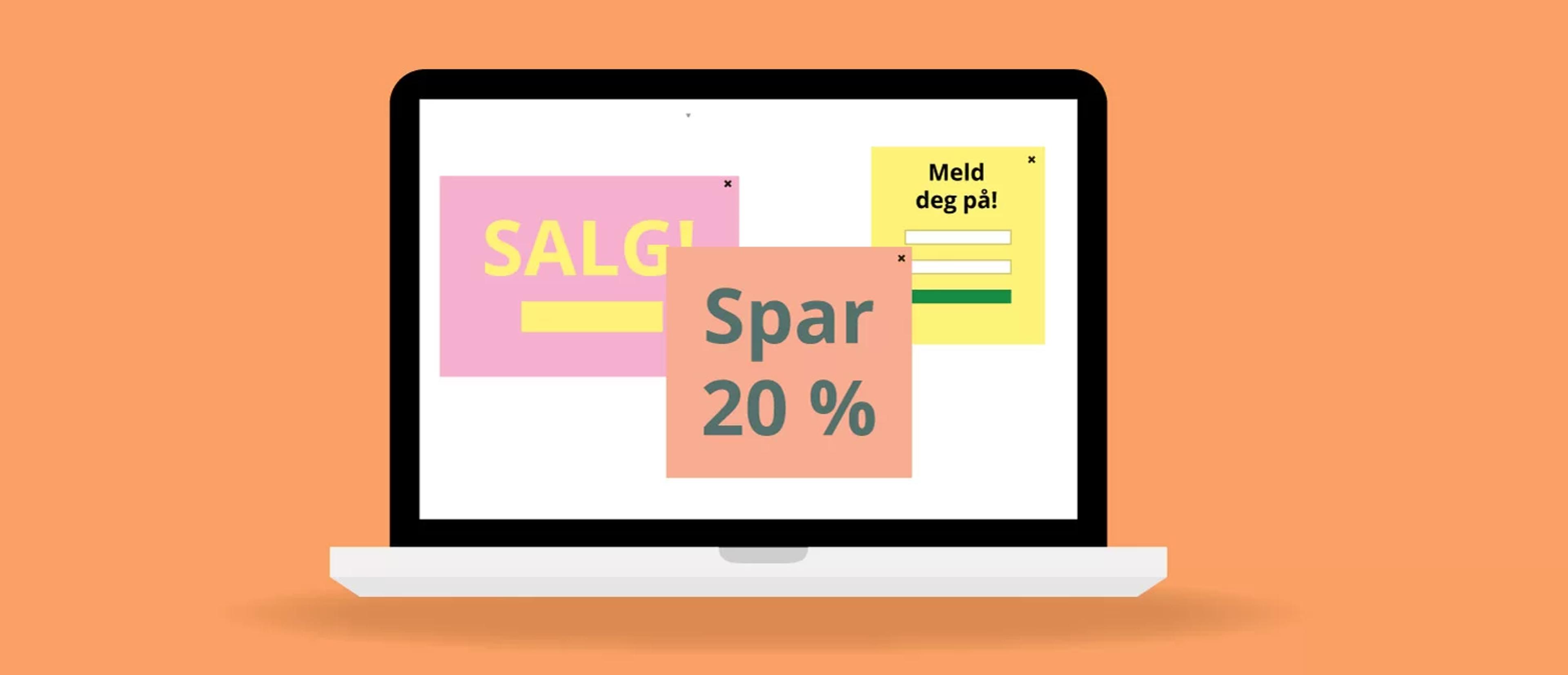 Salg, spar 20%, meld deg på!
